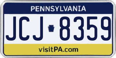 PA license plate JCJ8359