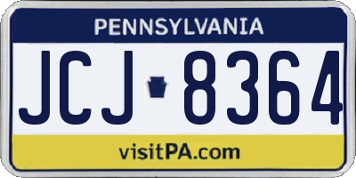 PA license plate JCJ8364