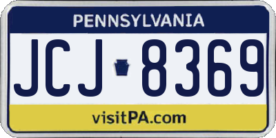 PA license plate JCJ8369