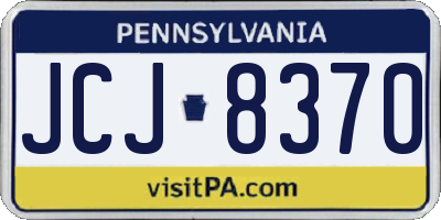 PA license plate JCJ8370