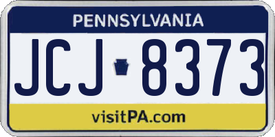 PA license plate JCJ8373