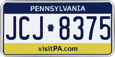 PA license plate JCJ8375
