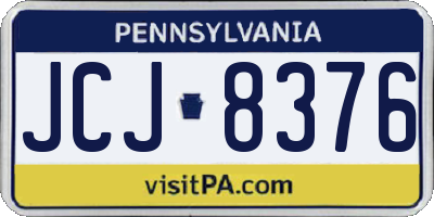PA license plate JCJ8376