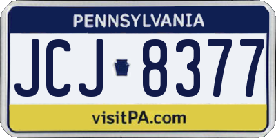 PA license plate JCJ8377