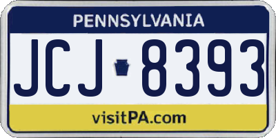 PA license plate JCJ8393