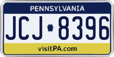 PA license plate JCJ8396