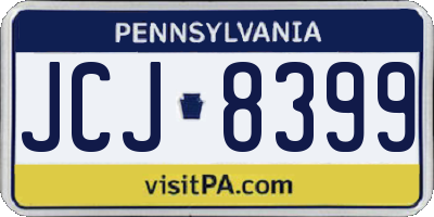 PA license plate JCJ8399