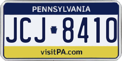 PA license plate JCJ8410