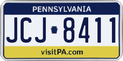 PA license plate JCJ8411