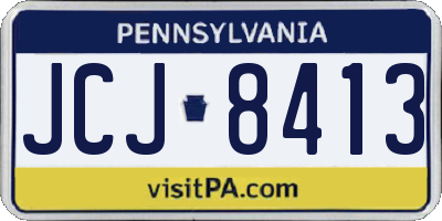 PA license plate JCJ8413