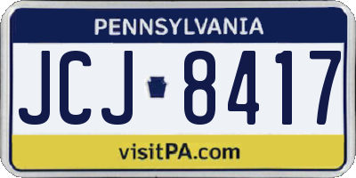 PA license plate JCJ8417