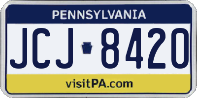 PA license plate JCJ8420