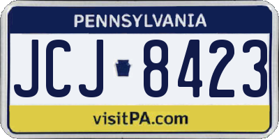 PA license plate JCJ8423