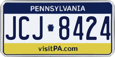 PA license plate JCJ8424