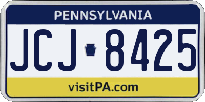 PA license plate JCJ8425