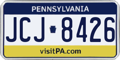 PA license plate JCJ8426