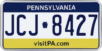 PA license plate JCJ8427