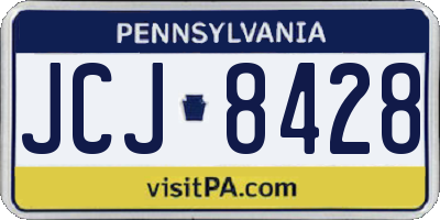 PA license plate JCJ8428