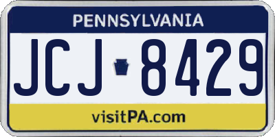 PA license plate JCJ8429