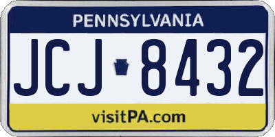 PA license plate JCJ8432