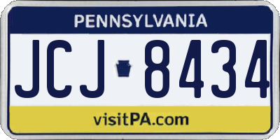 PA license plate JCJ8434