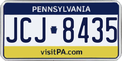 PA license plate JCJ8435