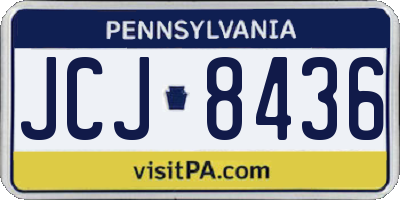 PA license plate JCJ8436