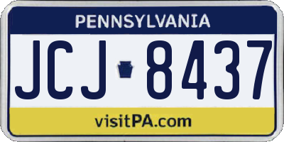 PA license plate JCJ8437