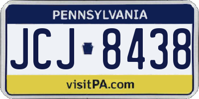 PA license plate JCJ8438