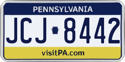 PA license plate JCJ8442