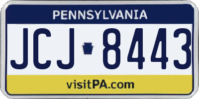 PA license plate JCJ8443