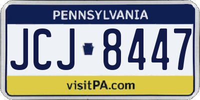 PA license plate JCJ8447