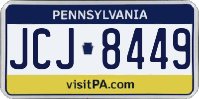 PA license plate JCJ8449
