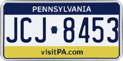 PA license plate JCJ8453