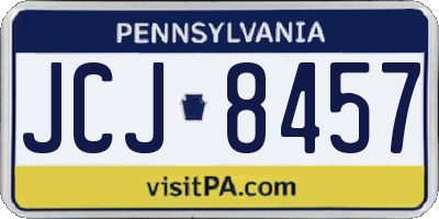 PA license plate JCJ8457
