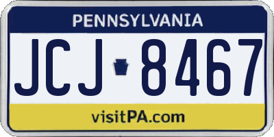 PA license plate JCJ8467