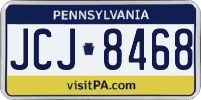 PA license plate JCJ8468