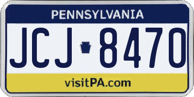 PA license plate JCJ8470