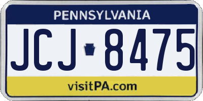 PA license plate JCJ8475