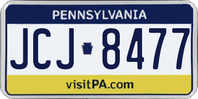 PA license plate JCJ8477