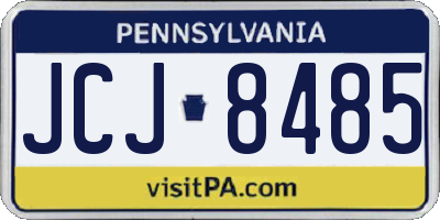 PA license plate JCJ8485