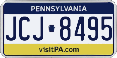 PA license plate JCJ8495