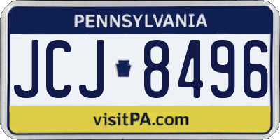 PA license plate JCJ8496