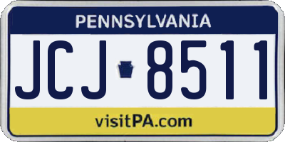 PA license plate JCJ8511
