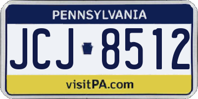 PA license plate JCJ8512