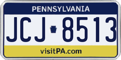 PA license plate JCJ8513