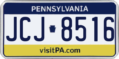 PA license plate JCJ8516