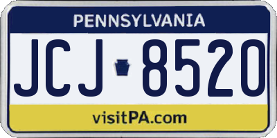 PA license plate JCJ8520
