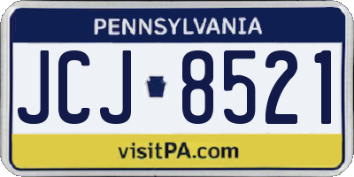 PA license plate JCJ8521