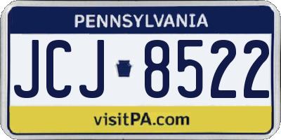 PA license plate JCJ8522